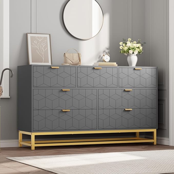 Dresser for Bedroom, 53.5" Wide Dresser Organizer, 7 Drawer by GAOMON