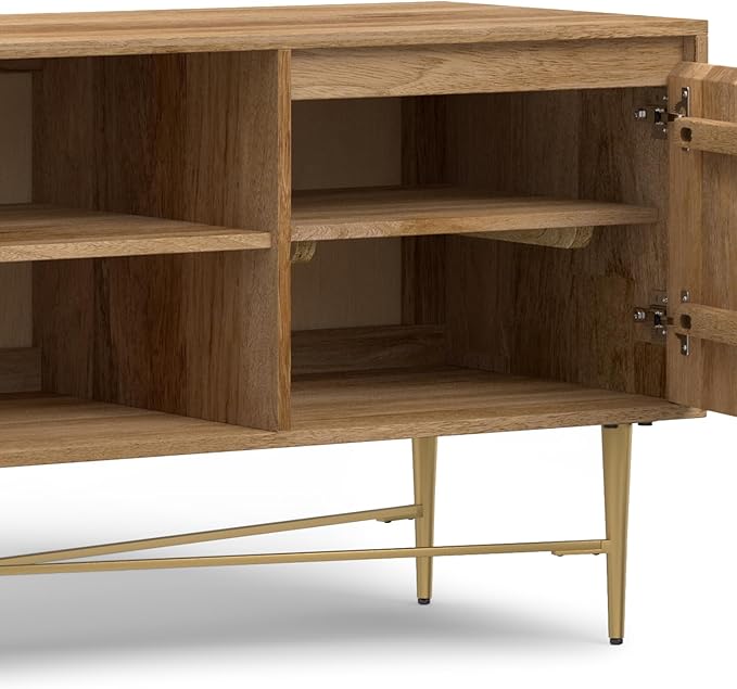 SIMPLIHOME Fallon SOLID MANGO WOOD 60 inch Wide Contemporary TV Media Stand in - Image 9