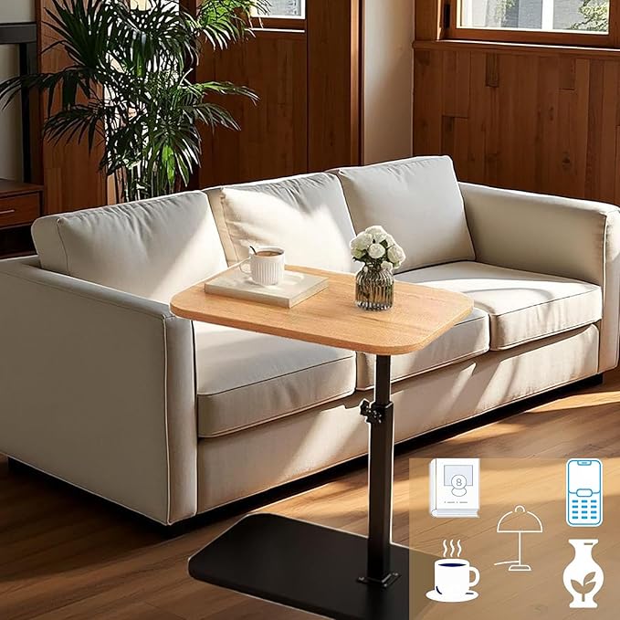 C End Table Adjustable Height, C Shaped Side Tables Living Room and Bedroom - Image 5