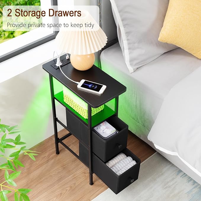 Narrow End Tables Living Room Set of 2 - Image 8