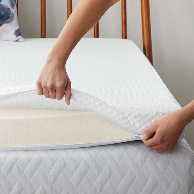 LUCID 2 Inch Traditional Foam Topper and LUCID Zippered Enclosure Mattress - Image 6