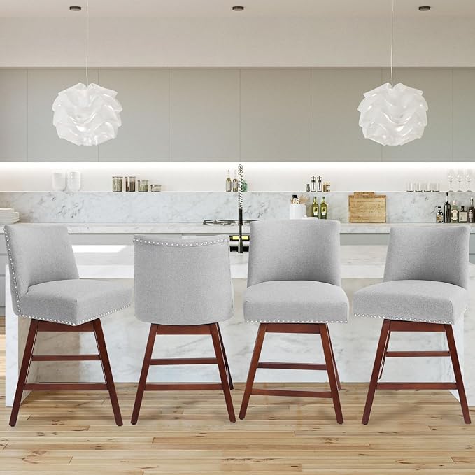 Counter Height Barstools Set of 2, 360° Swivel Bar Stools - Image 6