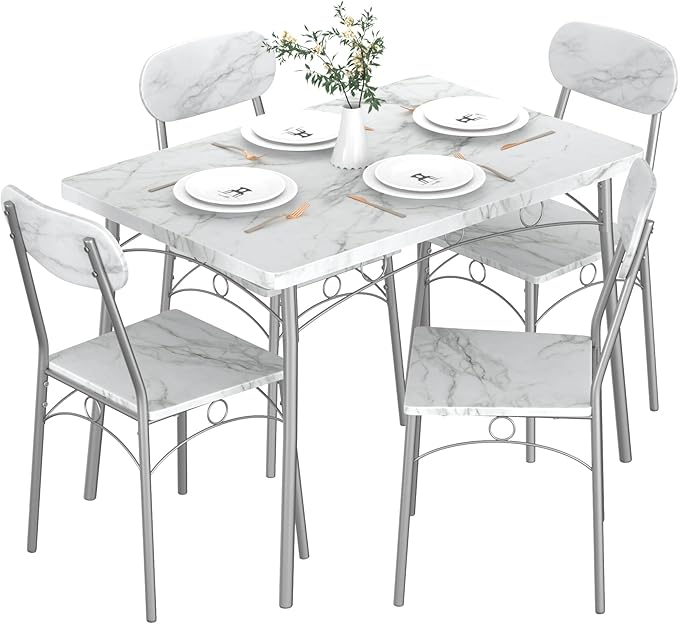 VECELO 5-Piece Dining Table Set by VECELO