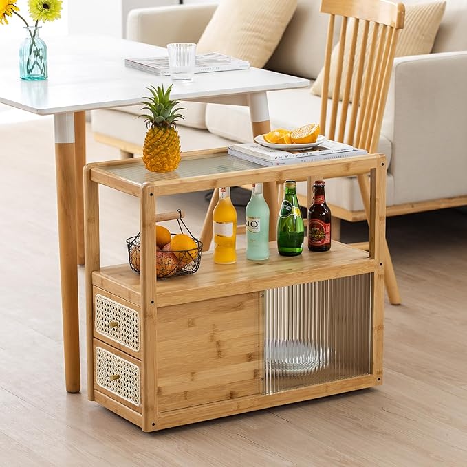Bamboo Side Table Nightstand - Image 3