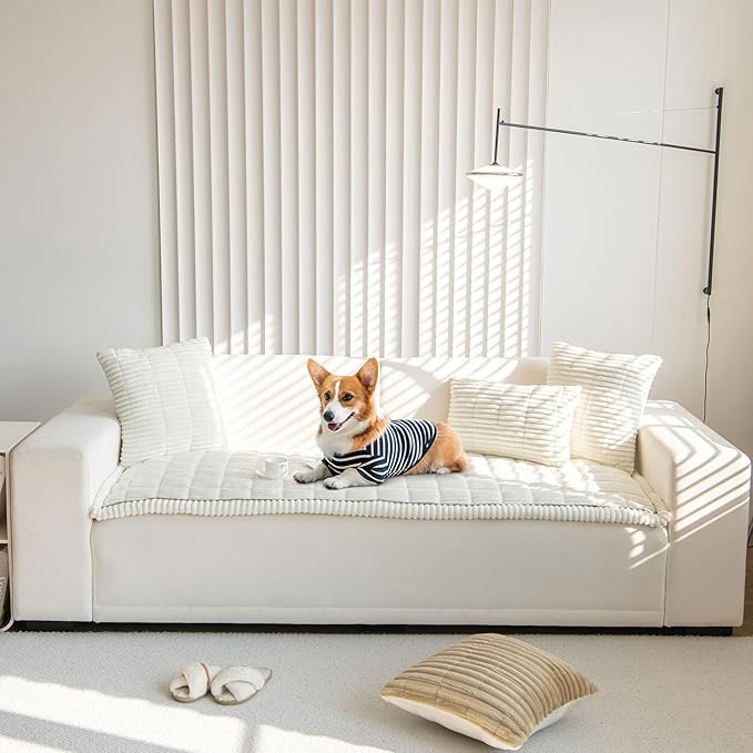 OTOB Couch Cover for Dogs Washable, Non Slip Plush Fuzzy Sofa Covers for 3 - Image 7