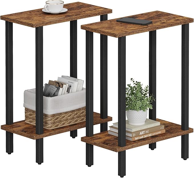 TUTOTAK Small Side Table, Narrow End Table, Skinny Sofa Table, Slim Nightstand by WelcometotheTUTOTAKHome