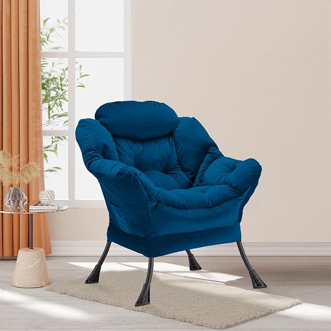 Lazy Chair Thick Padded, Comfy Velvet Accent Lounge Chair - Image 2