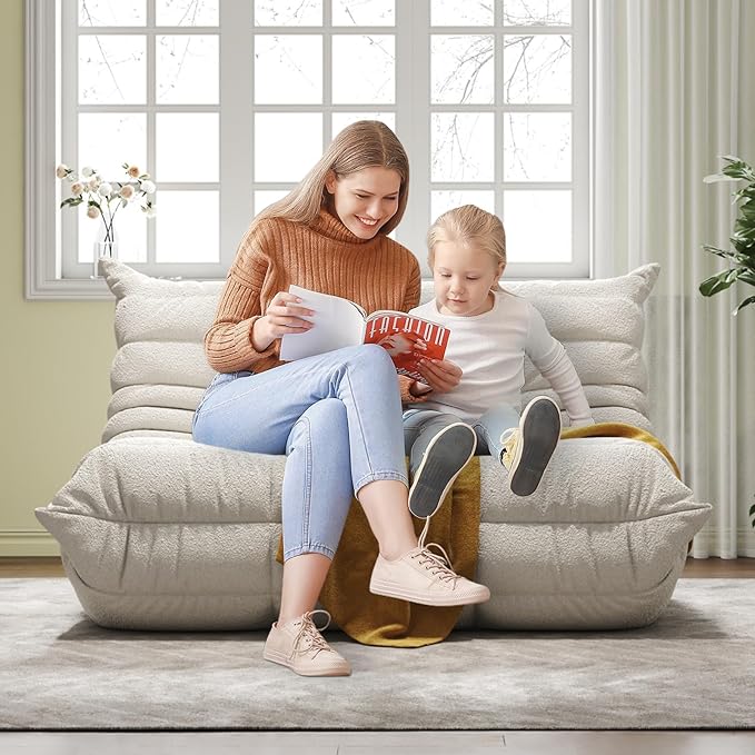 Bean Bag Chairs for Adults, BeanBag Reading Chair Memory Foam Couch, Floor - Image 7