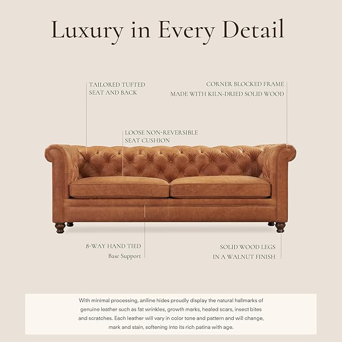 Poly & Bark Lyon Leather Couch - Image 4