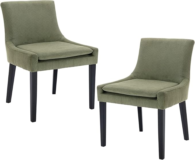 COLAMY Modern Dining Chairs Set of 2, Upholstered Corduroy Accent Side Chairs by COLAMYINC