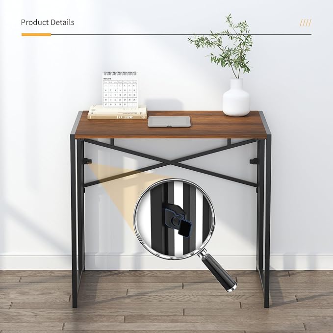 32 inch Folding Small Desk, Writing Gaming Computer Camping Desk - Image 9
