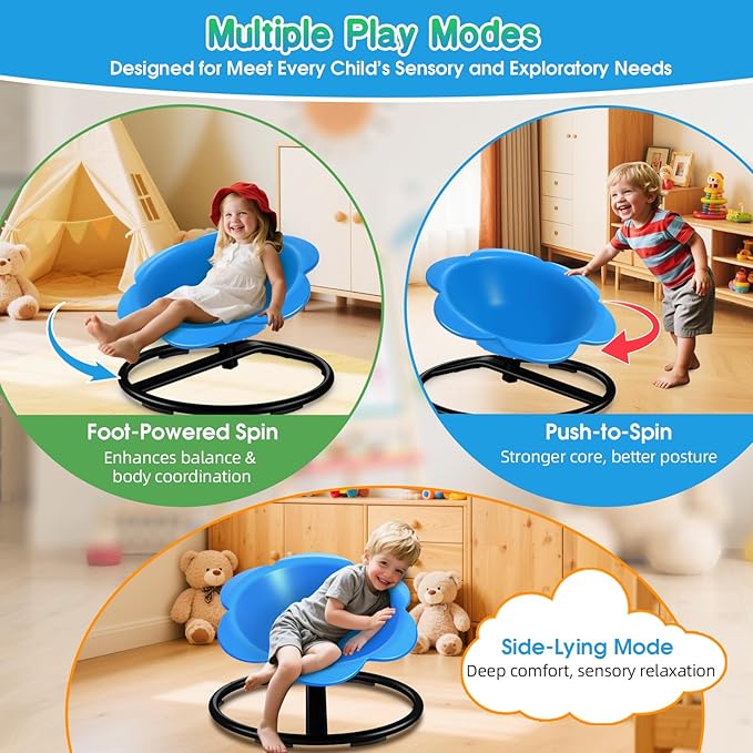 Lucky Flower Spinning Chair for Autism Kids, Sensory Swivel Chair Training Body - Image 4