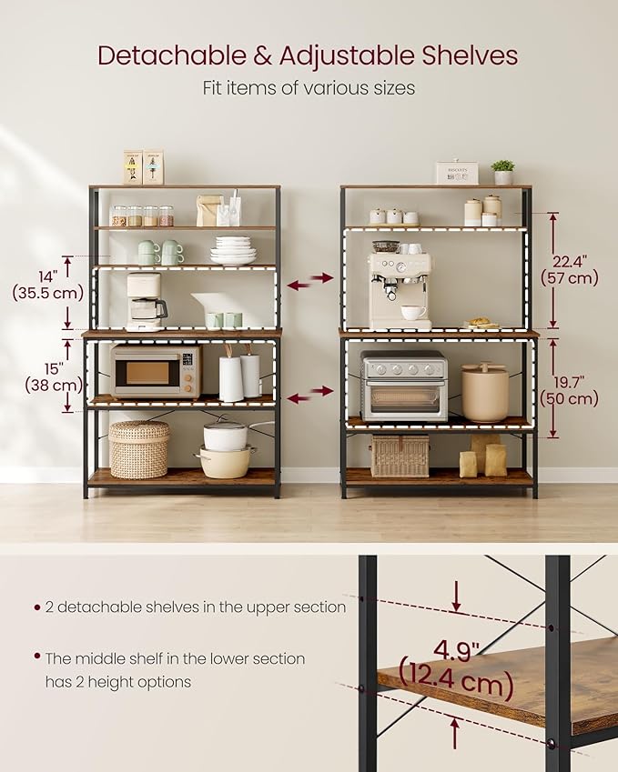VASAGLE Coffee Bar, 39.4 Inches Baker's Rack - Image 7