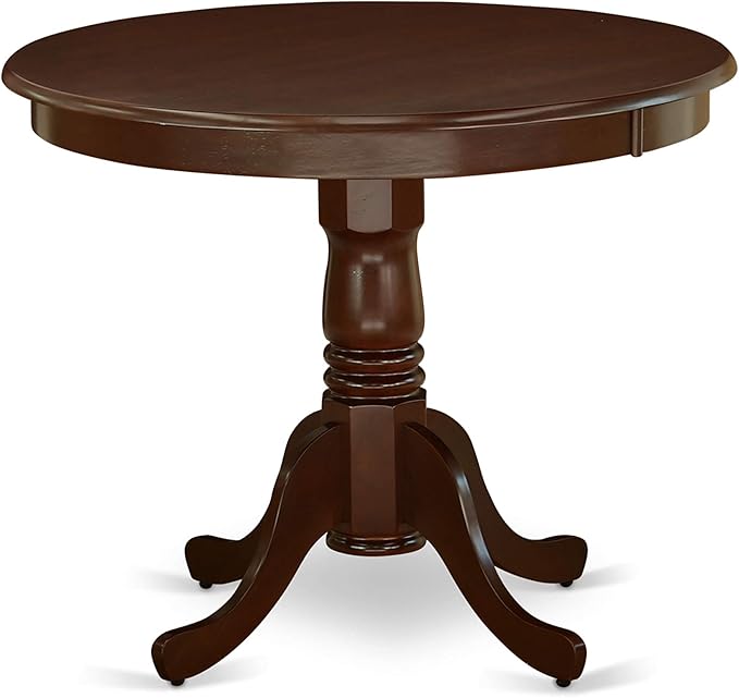 East West Furniture ANNO5-MAH-W 5 Piece Dining Set Includes a Round Dining Room - Image 6