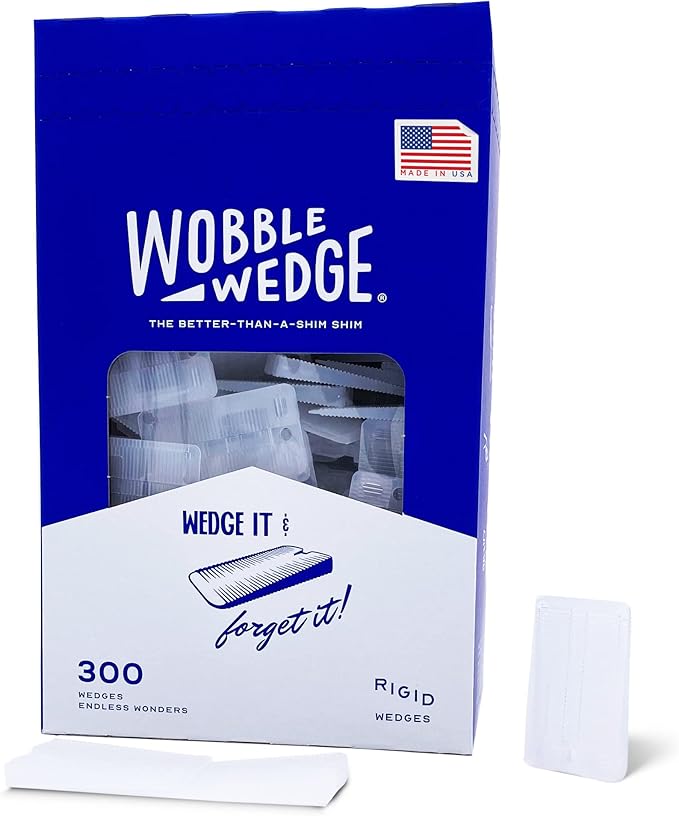 The Original Wobble Wedge Rigid Plastic Shims-MADE IN USA- Heavy-Duty Leveling by WOBBLEWEDGE