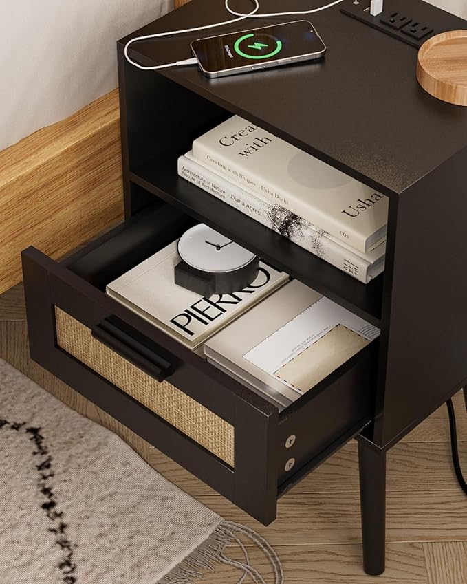 Bedroom Nightstands Wooden Night Stands - Image 5