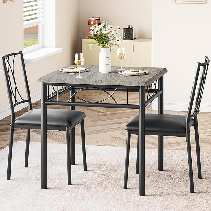 CABIHOME Dining Table Set for 2, 3 Piece Kitchen Table Set by CABIHOME