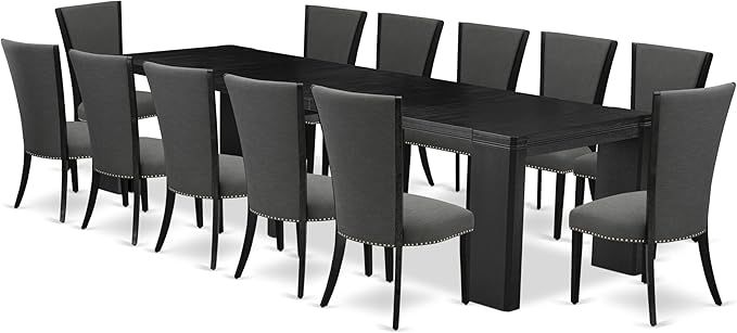 X12VE-006-50 - 13-piece Modern Dining Room Table Set a Rectangular Kitchen - Image 2