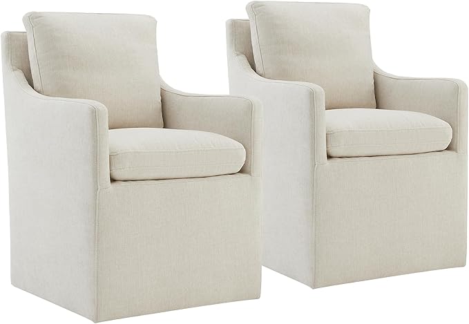 Upholstered Dining Chairs with Casters No Assembly Modern Accent Armchair with by Kislot