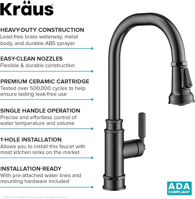 KRAUS Allyn Transitional Industrial Pull-Down Single Handle Kitchen Faucet in - Image 12