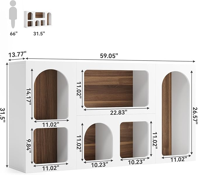 LITTLE TREE 59-Inch Modern Console Table, Wooden Rectangular Sofa Table Behind - Image 2