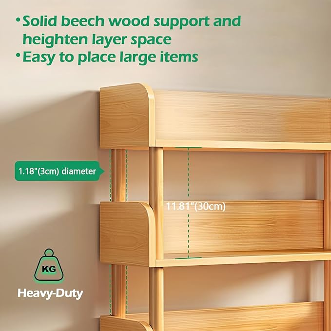 4-Tier Wooden Open Bookcase - Image 6