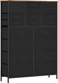 Dresser for Bedroom with 18 Drawers, Tall Fabric Storage Dresser, Chest of by VASICAR