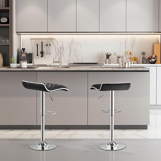 VECELO Adjustable Bar Stools Set of 2, Bar Height Stools - Image 7