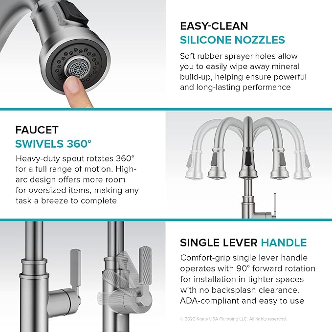 KRAUS Allyn Transitional Industrial Pull-Down Single Handle Kitchen Faucet in - Image 11