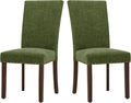 COLAMY Upholstered Parsons Dining Chairs Set of 2, Fabric Dining Room Kitchen by COLAMYINC