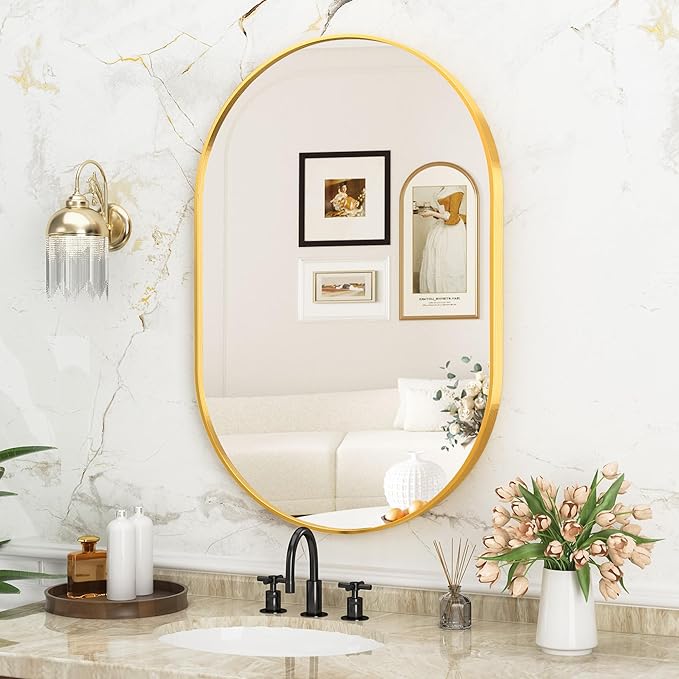 Suidia 22" x 30" Bathroom Mirror, Bathroom Vanity Mirror Metal Framed, by SuidiaMirror