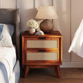Bme Jasper Deluxe Solid Wood Rattan Nightstand Fully Assembled by Bme
