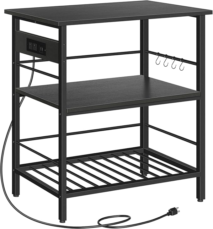 HOOBRO Kitchen Island with Storage, Kitchen Island Table with Power Outlet by HOOBRO