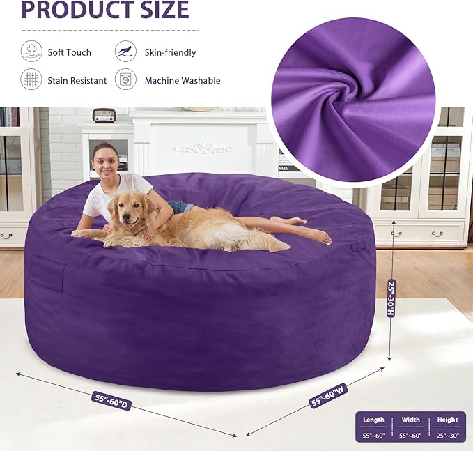 6FT Bean Bag Chair, Large Bean Bag Chairs - Image 3