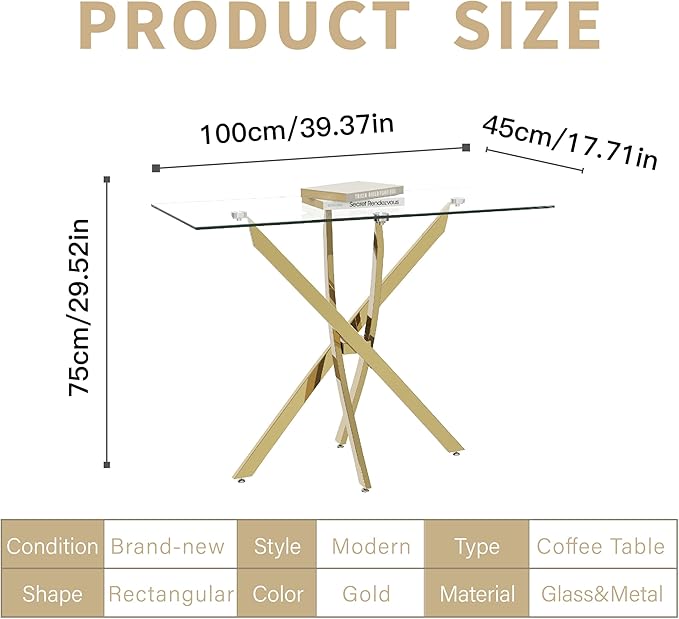 Tempered Glass Console Table - Image 7