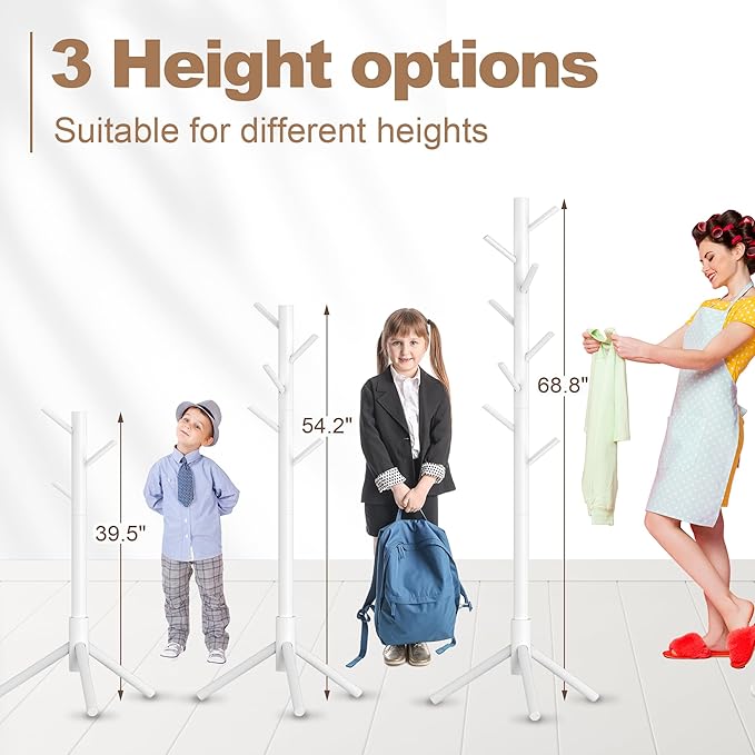 Wooden Coat Rack Stand, Freestanding Coat Rack - Image 4