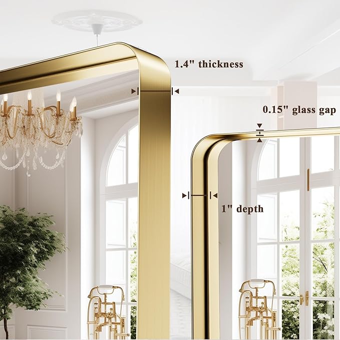 55"x 30" Gold Bathroom Mirror - Image 4