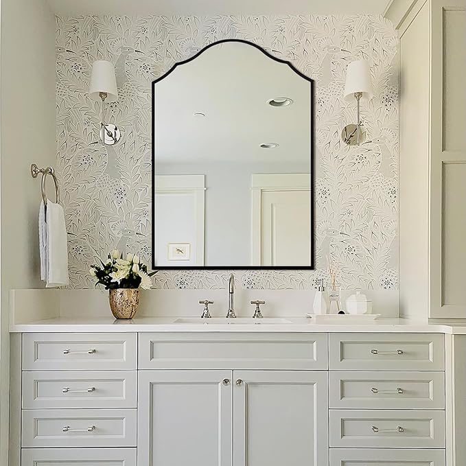 Arched Mirror Wall Decor, Scalloped Entryway Mirror, - Image 7