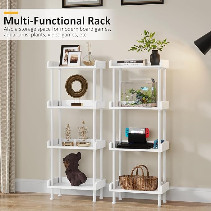 Hosfais Bookcase 4 Tier Bookshelf, Vintage Small Bookshelf - Image 5