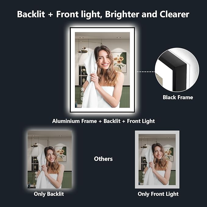 28x32 Inch LED Bathroom Mirror - Image 3