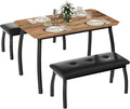 3 Piece Farmhouse Dining Table Set by SLEKVERSA