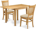 East West Furniture NDVA3-OAK-C 3 Piece Dining Room Furniture Set Contains a by EastWestFurniture