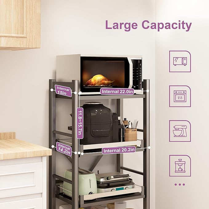 4-Tier Pull Out Kitchen Baker's Rack - Image 4