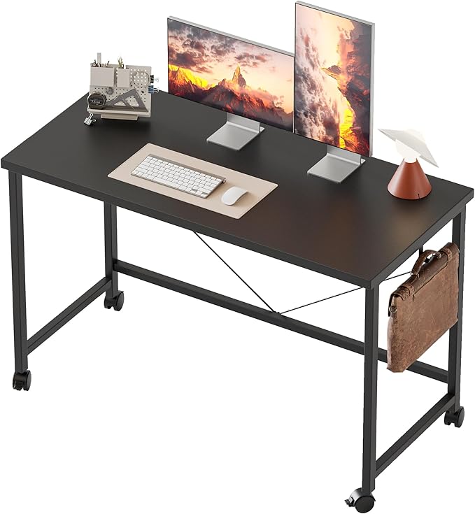 Rolling Computer Desk with Wheels, Gaming Desk by MERICONIA