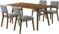 Armen Living Channell Mid Century Modern 5 Piece Walnut Wood Dining Table Set by ArmenLiving