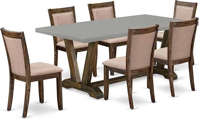 East West Furniture V797MZ716-7 7 Piece Dining Table Set Consist of a Rectangle by EastWestFurniture