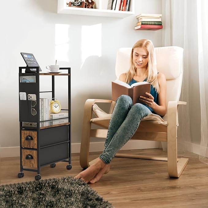 Narrow Side Tables with 2 Drawer - Image 7