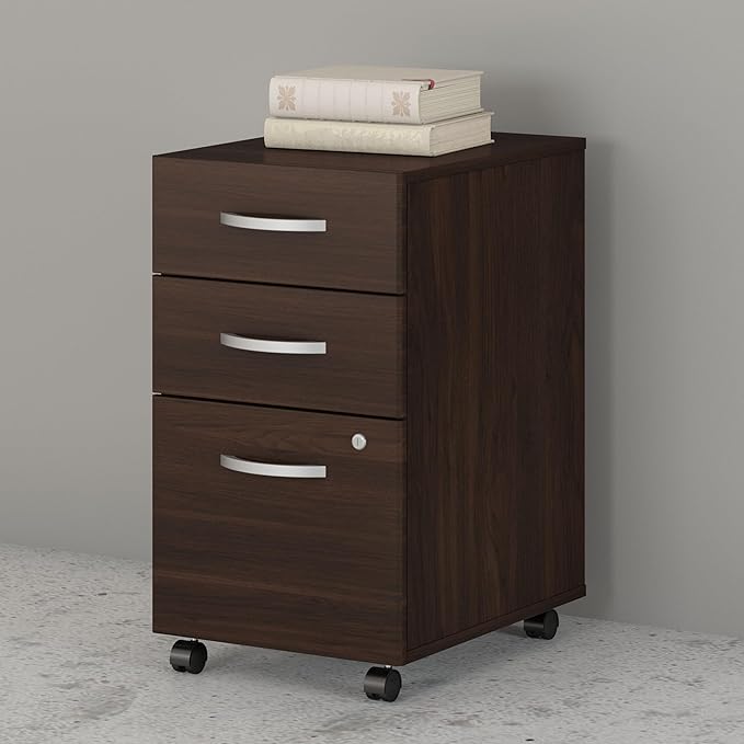 Bush Business Furniture Studio C 3 Drawer Mobile File Cabinet in Black Walnut - Image 2