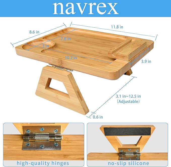 Couch Arm Tray Table Clip on Sofa, Armrest TV Tray Table - Image 3