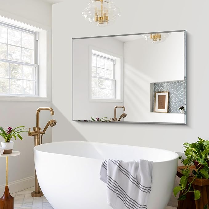 Beveled Bathroom Mirror, 36x48 Inch Large Bathroom Mirrors - Image 5